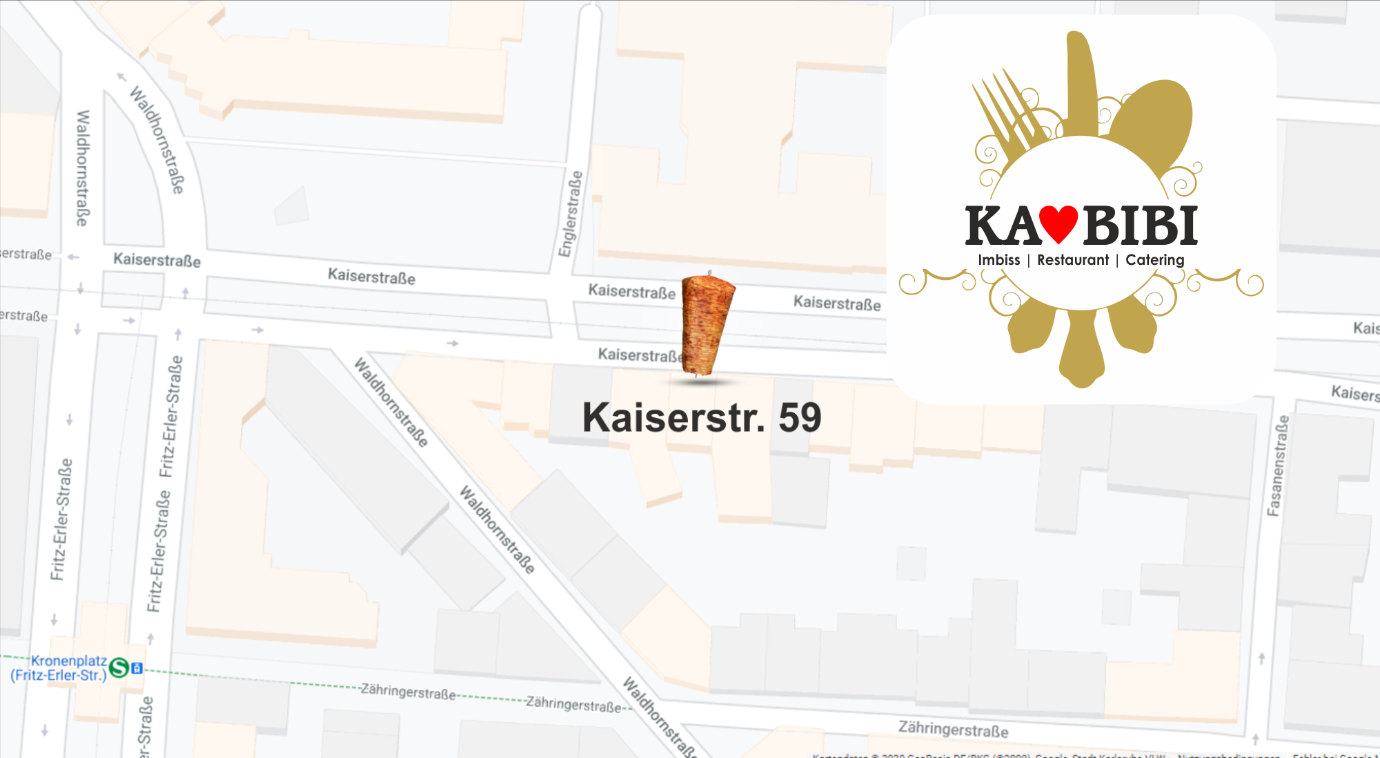 Anfahrt Kabibi Schawarma und Falafel Karlsruhe